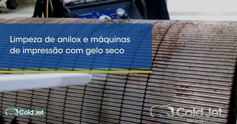 Limpeza de anilox e máquinas de impressão com gelo seco